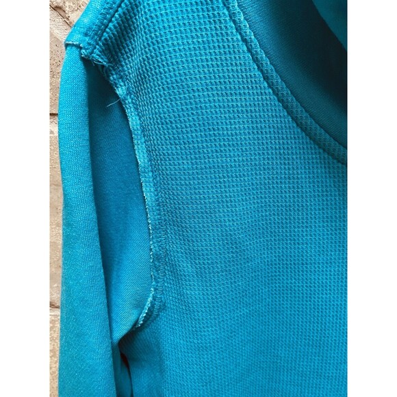 NWT Calvin Klein Teal Turquoise Funnel Neck Crisscross Sweatshirt Size Small S - Picture 11 of 12